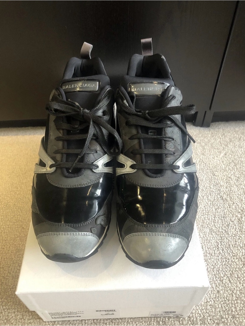 Balenciaga Black & Gray Men's Chunky Runner Sneakers